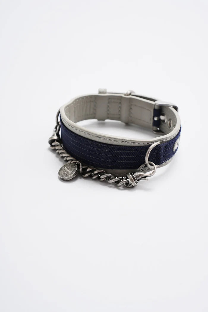 Kingsman Pinstripe Leather Collar